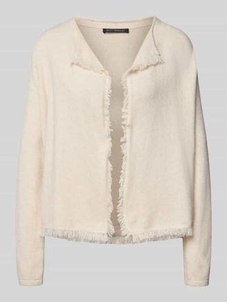 Betty Barclay Strickjacke aus Viskose-Mix mit Fransen in Beige, Größe 36