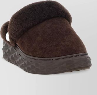 Jimmy Choo London suede shearling slippers