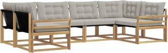 vidaXL Conjunto De Sof&aacute;s De Exterior 6 Uds. Blanco Y Gris Claro Vidaxl