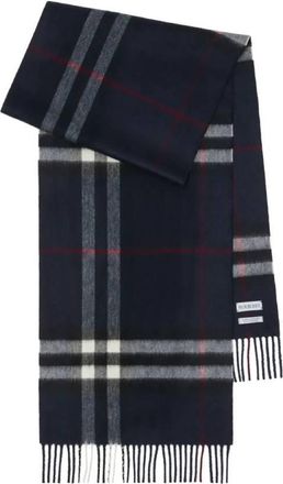 Burberry Check Fringed Cashmere Scarf