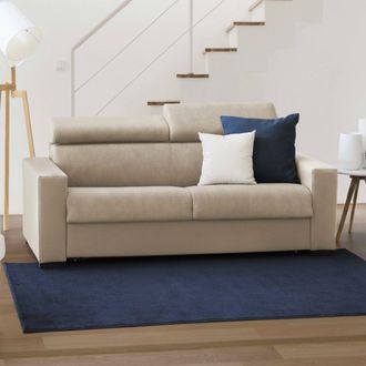 Talamo Italia Sofa Cama Daame, Sof&aacute; De 2 Plazas, 100% Made In Italy, Sof&aacute; De Sal&oacute;n Con Apertura Giratoria, Con Reposacabezas Ajustables Y Reposabrazos Delgados, Cm 