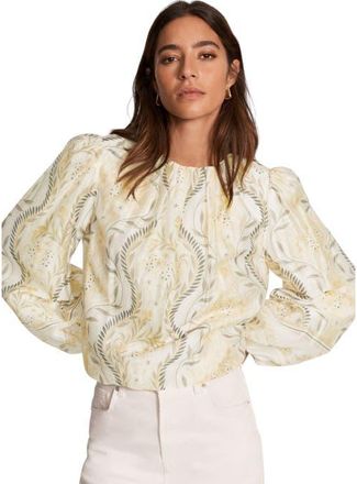 Mint Velvet Border Print Top in Yellow at Nordstrom, Size X-Large