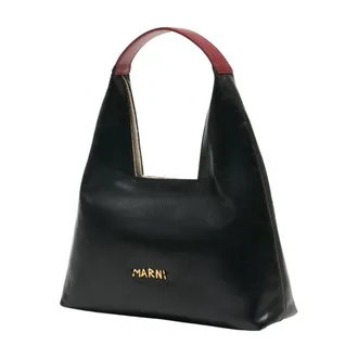 Marni Leather Top Handle Shoulder Bag - Black