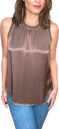Michael Stars Shay Rib Binding Tank In Cobblestone