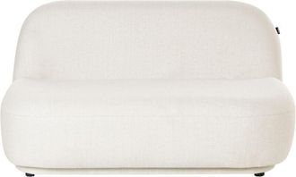 Beliani 2 Seater Sofa Loveseat Off-White Fabric Contemporary Retro Design Low Back Modern Minimalist LOVBERG