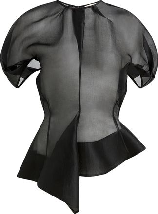 Khaite Rumi Draped Silk Organza Top
