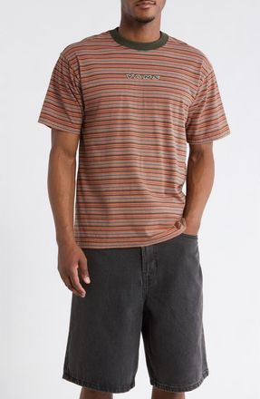Vans Cameron Stripe Cotton T-Shirt in Obsidian Fern-Light Bronze at Nordstrom, Size X-Large