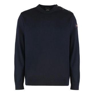 Paul & Shark Paul & Shark, Round-neck Knitwear, male, Blue, Size: 5XL virgin wool crew-neck sweater