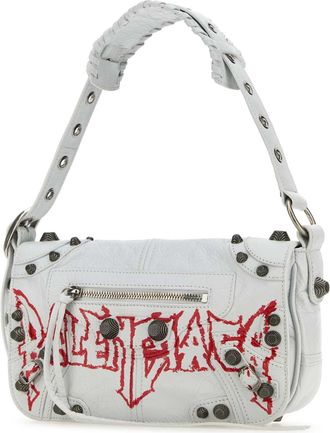 Balenciaga Mens Le Cagole Xs Shoulder Bag White Lamb