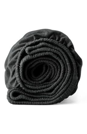 Pact Organic Favorite Tee Jersey Fitted Sheet in Charcoal Heather at Nordstrom, Size Twin X-Long