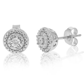 Vir Jewels 1/10 cttw Lab Grown Diamond Composite Earrings in Sterling Silver With Push Backs For Women