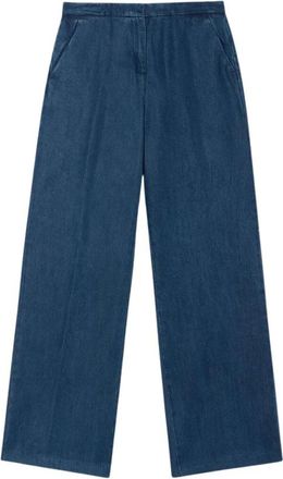 Brooks Brothers Wijde broek - Dames - Wijde Broeken - Blauw - S - Denim - Broeken