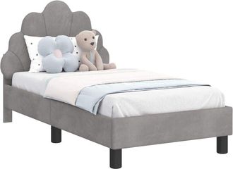 vidaXL Estructura De Cama Para Ni&ntilde;os Peque&ntilde;os Con Cabecera Gris Claro Vidaxl