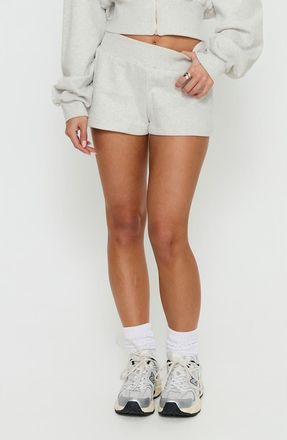 Princess Polly Daybreak Rib Waist Shorts in Snow Marle at Nordstrom, Size 12