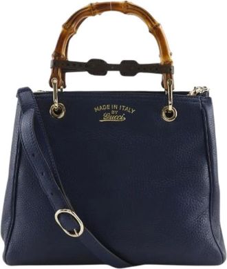 Gucci Pre-owned Bamboo Shopper Small Calfskin 2way Bag - - Pre-owned - Donna - Blu - ONE SIZE