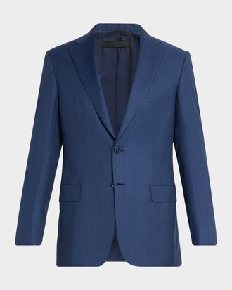 Brioni Men & apos;s Cotton Narrow Stripe Single-Breasted Sport Coat