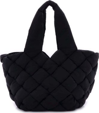 Bottega Veneta Black Intrecciato Nylon Cassette Paper Tote (Authentic Pre- Loved)