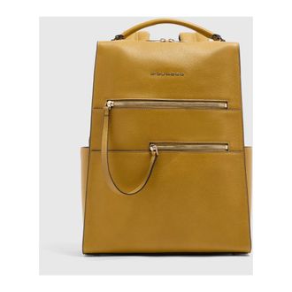 Piquadro Tassen, Dames, Geel, ONE Size, Leer, Patricia Rugzak