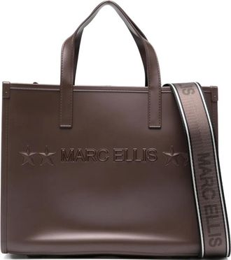 Marc Ellis Flat Go embossed-logo tote bag - women - PVC - One Size - Brown