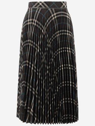 Burberry Multicolor Checked Pleated Skirt