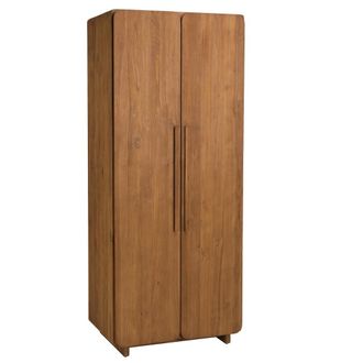 Macabane Armario de 2 puertas, 80 x 195 cm, de madera de teca reciclada