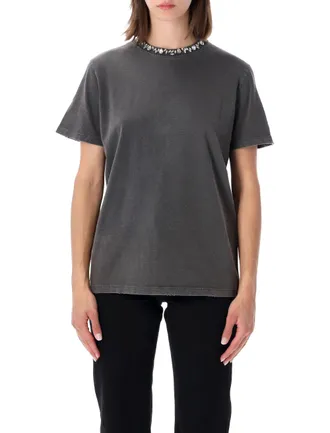 Golden Goose Dark Grey Strass Collar T-Shirt