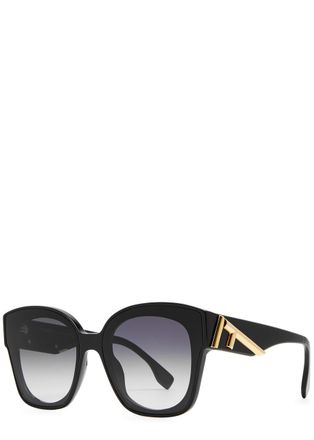 Fendi Round Square-frame Sunglasses - Black