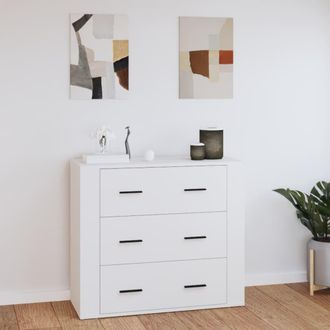 vidaXL Aparador De Madera Contrachapada Blanco 80x33x70 Cm Vidaxl