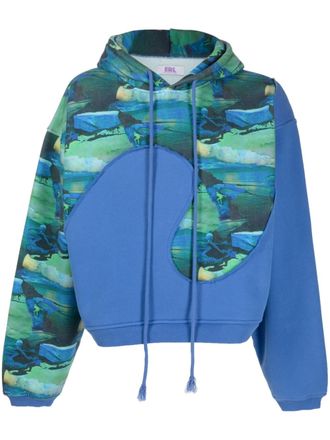 ERL Hoodie met abstracte print - Blauw