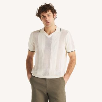 Nautica Mens Short-Sleeve Sweater Polo