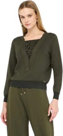 Liu Jo Maglia Chiusa - Dames - V-hals truien - Groen - 2XL - Truien & Vesten