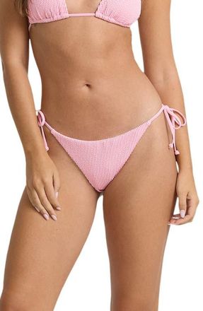 Billabong Summer Hi Tanga Side Tie Bikini Bottoms in Pink Sand at Nordstrom, Size X-Small