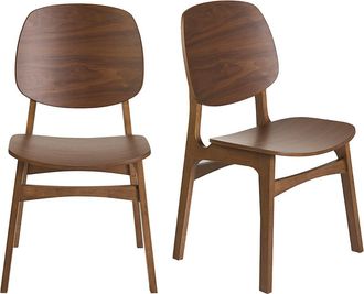 Miliboo Sillas Vintage De Madera Oscura Nogal (juego De 2) Soquette