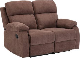 Vente-Unique Divano relax 2 posti in tessuto Marrone TOLZANO