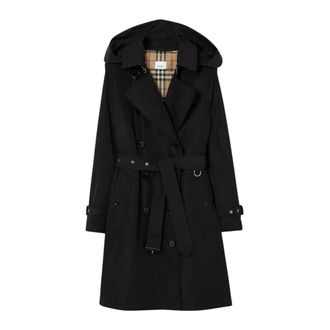 Burberry Trench Coats, female, Black, XS, Kensington Taffeta Trenchcoat