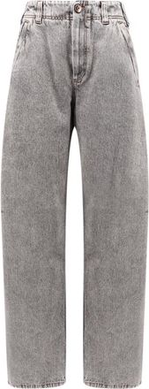 Brunello Cucinelli Grey Jeans with Button and Zip