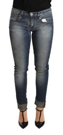 Acht Washed Cotton Low Waist Skinny Women Trouser Womens Jeans
