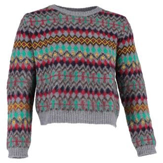 Maison Margiela Knitted Printed Sweater in Multicolor Wool