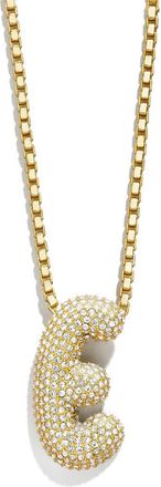 BaubleBar Bubble Initial Pendant Necklace in Clear E at Nordstrom
