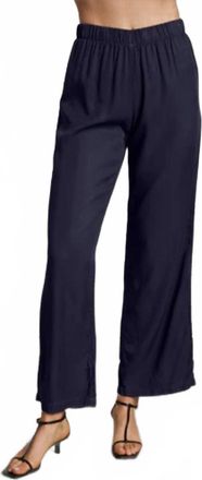 perfectwhitetee Hana Tencel Straight Leg Pants In Navy