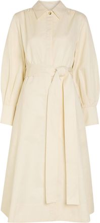 Joseph Ziane Belted Cotton -blend Midi Shirt Dress - Off White - 40 (UK12 / M)