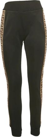 Fendi Pantaloni con banda logo - Nero