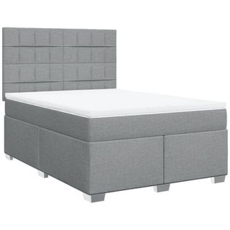 vidaXL Vidaxl - Cama Box Spring Con Colch&oacute;n Tela Gris Claro 160x200 Cm