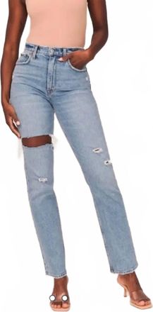 Abercrombie & Fitch High Rise Dad Jean In Blue