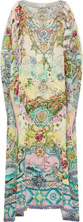 Camilla crystal-embellished patterned tunic - Neutrals