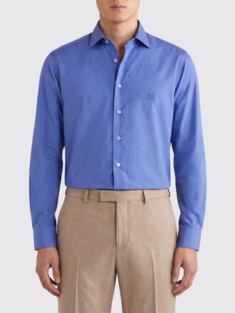 Etro Casual Stretch Cotton Shirt with French Collar and Cube Logo