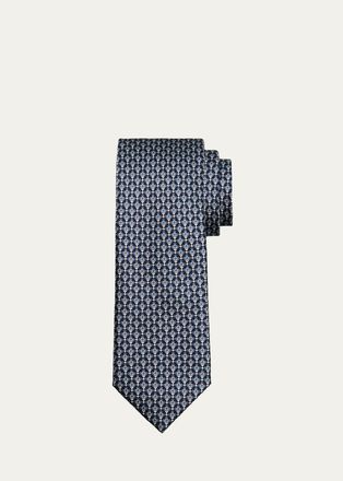 Brioni Mens Micro-Geometric Silk Tie