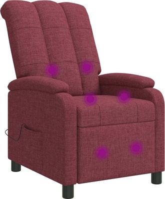 vidaXL Silla De Masajes Reclinable Rojo Vino Tela Vidaxl