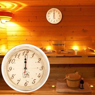 OEM Reloj De Pared De Madera Para Sauna, 23 Cm De Di&aacute;metro, Para Uso En Sauna En El Hogar O La Oficina (9,1 X 2,4 Pulgadas)