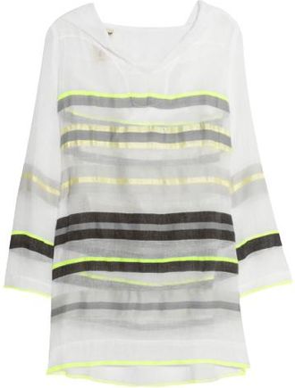 Lemlem Bathsheba cotton-blend gauze hooded tunic Size S